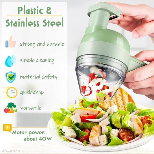 4-in-1 Pro-Chef Electric Vegetable Cutter & Slicer — Wireless Chopper & Mini Food Processor